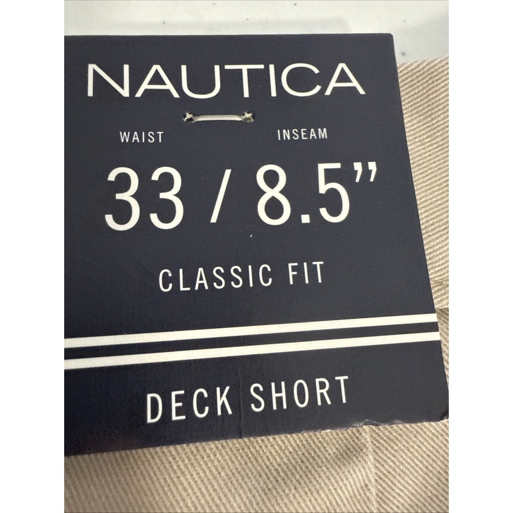 Nautica Deck Shorts Mens 33W Khaki Tan Classic Fit Cotton Casual Chino - Picture 11 of 11